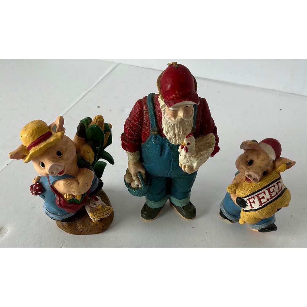 Midwest of Cannon Falls‎ Farmyard Buddies Pig Farmer Resin Figurine Set 3pc